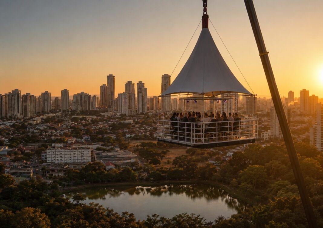 City promove bar suspenso a 40 metros com vista para o Vaca Brava Experiência no City Park mostrará qual será a paisagem vista pelos moradores do empreendimento.