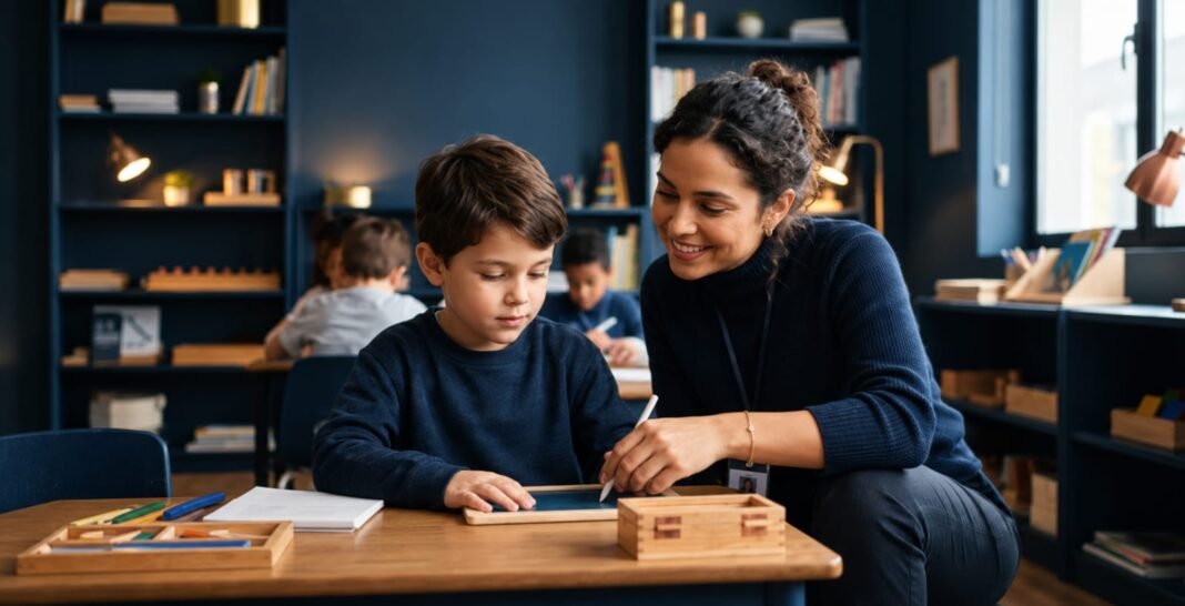 Educação Especial chega a 2,5 milhões de matrículas e exige formação docente Professora acompanha estudante em atividade pedagógica individualizada em uma sala de recursos.
